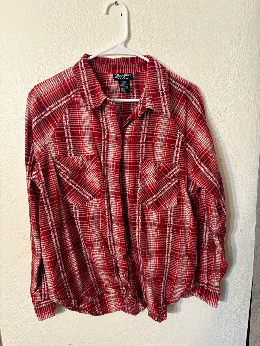 Wrangler Red Plaid Button-Up Shirt